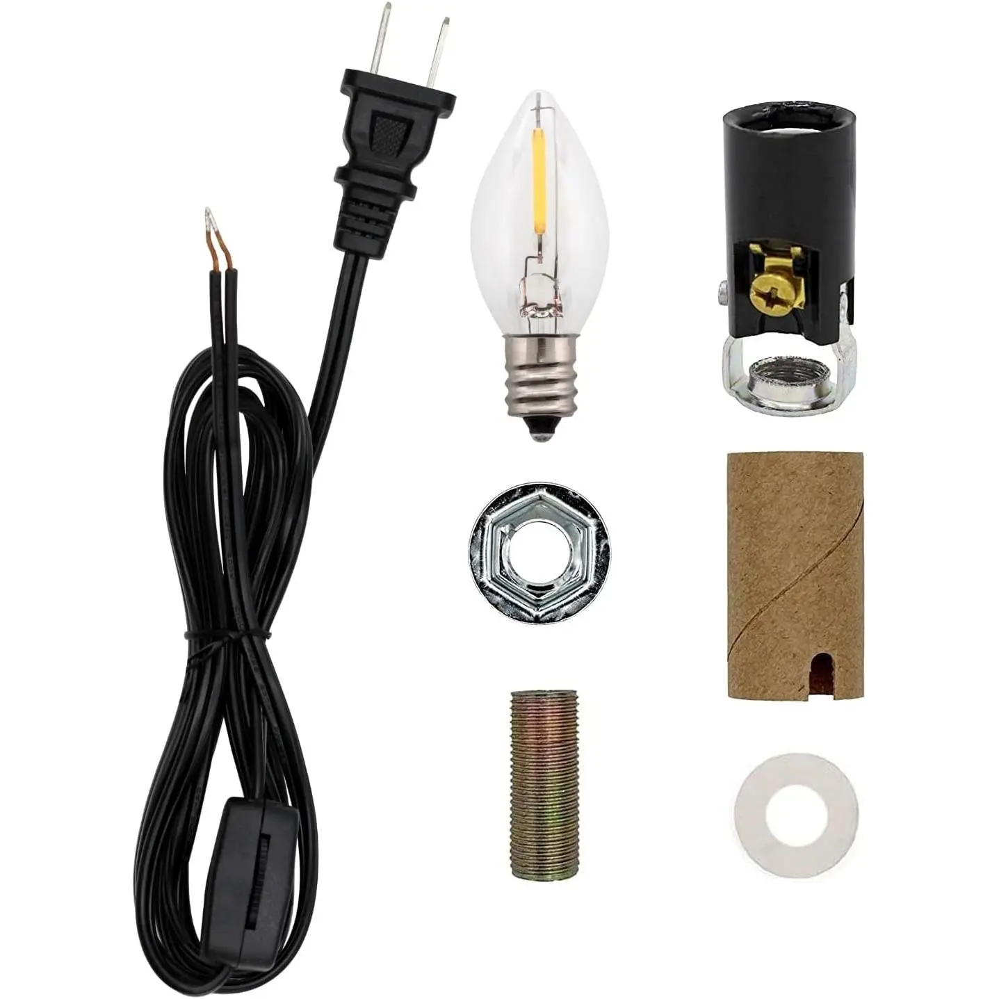 Small Christmas Tree Wiring Kit with 0.7 watt LED Bulb, E12 Candelabra Base, Great for Lighting Small Objects