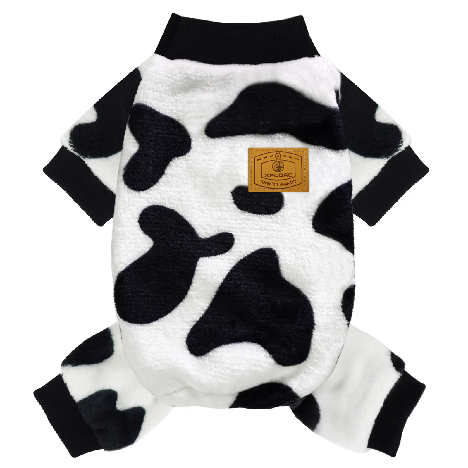 XPUDAC Cow Print Dog Sweater - Soft Fleece Pajama Design, Small-Medium Dog Winter Clothing for Warmth, Cozy Nights & Outdoor Use, Summervibes,Petlovers Outfits Costumes