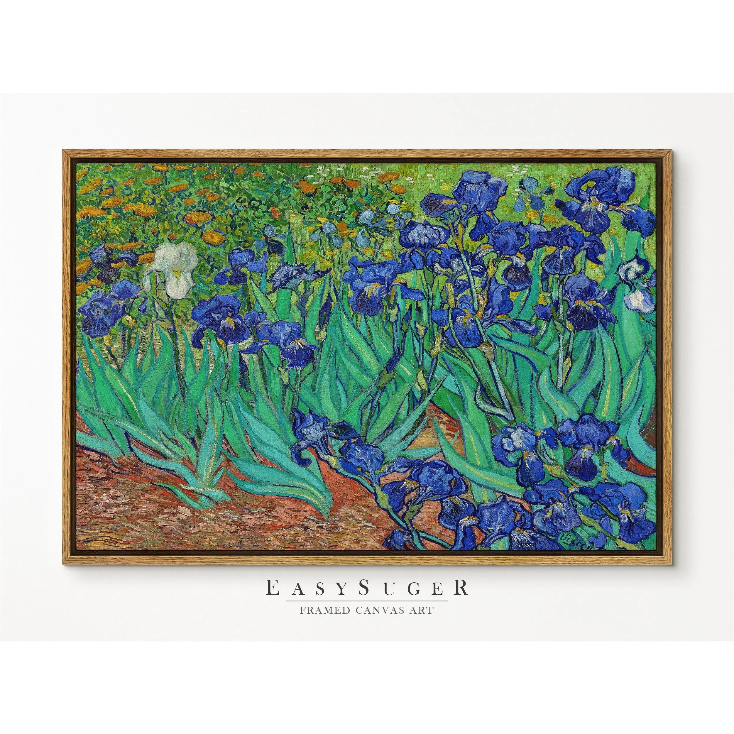 EasySuger Iris 1889 by Vincent Van Gogh Wall Art | Framed Canvas Wall Art for living room and bedroom