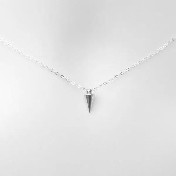 Silver Stud Necklace - Tiny Silver Stud Necklace, Silver Spike Necklace, Sterling Silver Necklace, Christmas Gift,