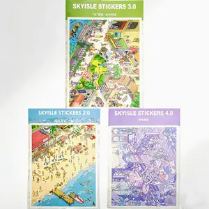 SkyIsle Limited Edition 4.0 Dream Letters Beach Noon Scene DIY Sticker Set 3 Sheets for adult stress relief All Ages Creative Stress Relief Relaxing Toy with Special Oil Coating
