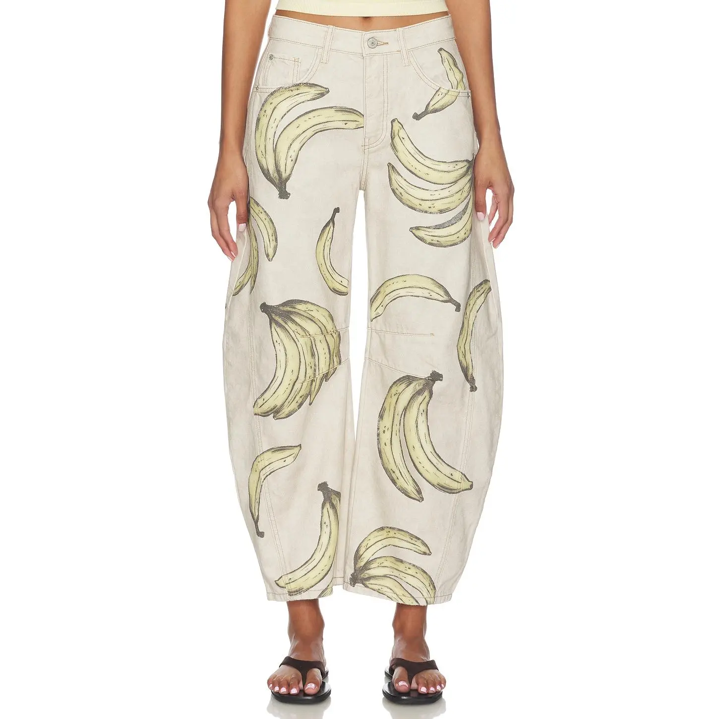 Free People x We The Free Good Luck Printed Jean in Go Bananas
