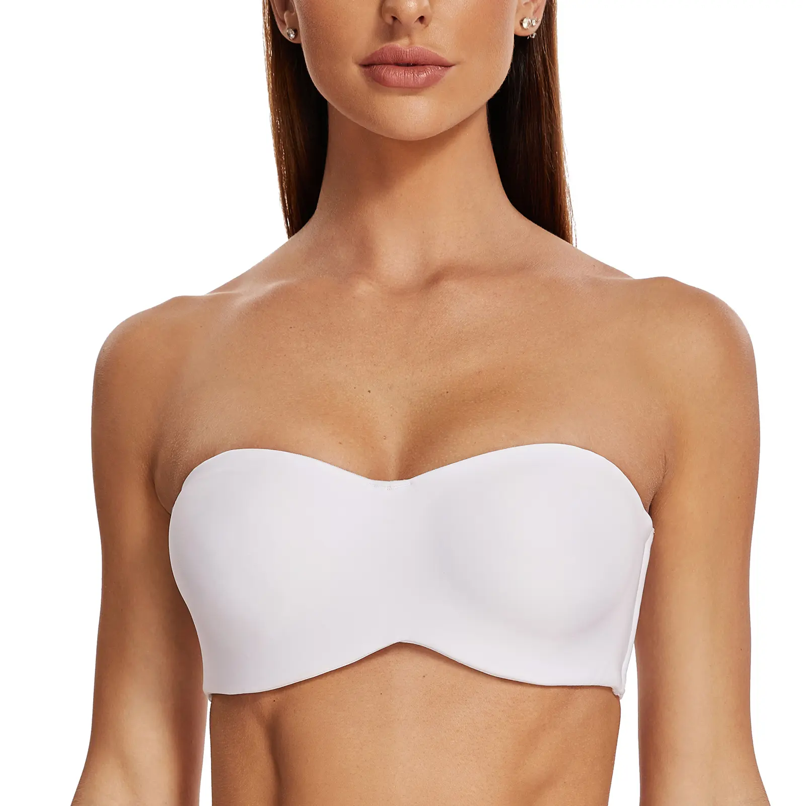 MELENECA Women's Strapless Underwire Minimizer Bra - Comfortable Seamless Unlined Bandeau for Large Bust, Bridal Lady, Smooth Compression Elastic, Minimalist, Plus Size, Plain, Hand Wash Only, Top