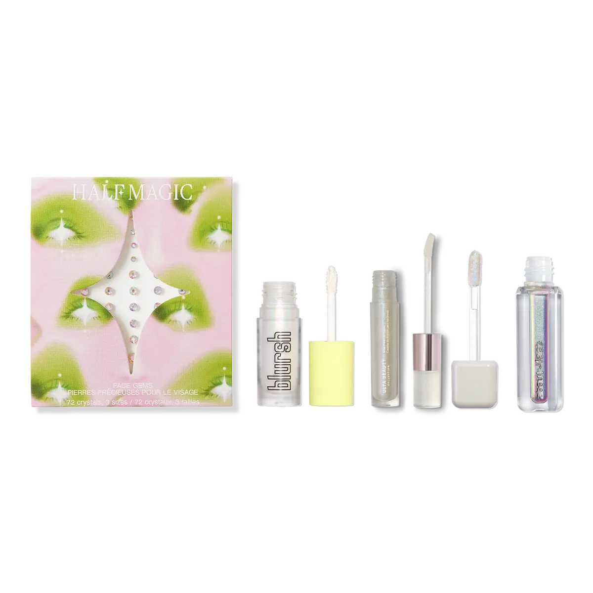 Ulta Beauty Bundle: Festival Ready Icy Iridescent Makeup – 4-Piece Eye, Lip & Face Set
