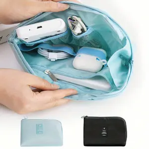 1pc Electronic Organizer, Travel Cable Organizer Bag, Pouch Electronic Accessories Carry Case, Portable Waterproof All-In-One Storage Bag For Cable, Cord, Charger, Phone, Versatile Travel Accessory