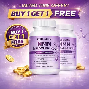 [BUY ONE GET ONE]NMN 1000mg 10-Blend Advanced Complex – 500mg Pure NMN with Vitamin C, Resveratrol, CoQ10, TMG, Quercetin & Glutathione – Clean Formula, No Fillers Daily Supplement