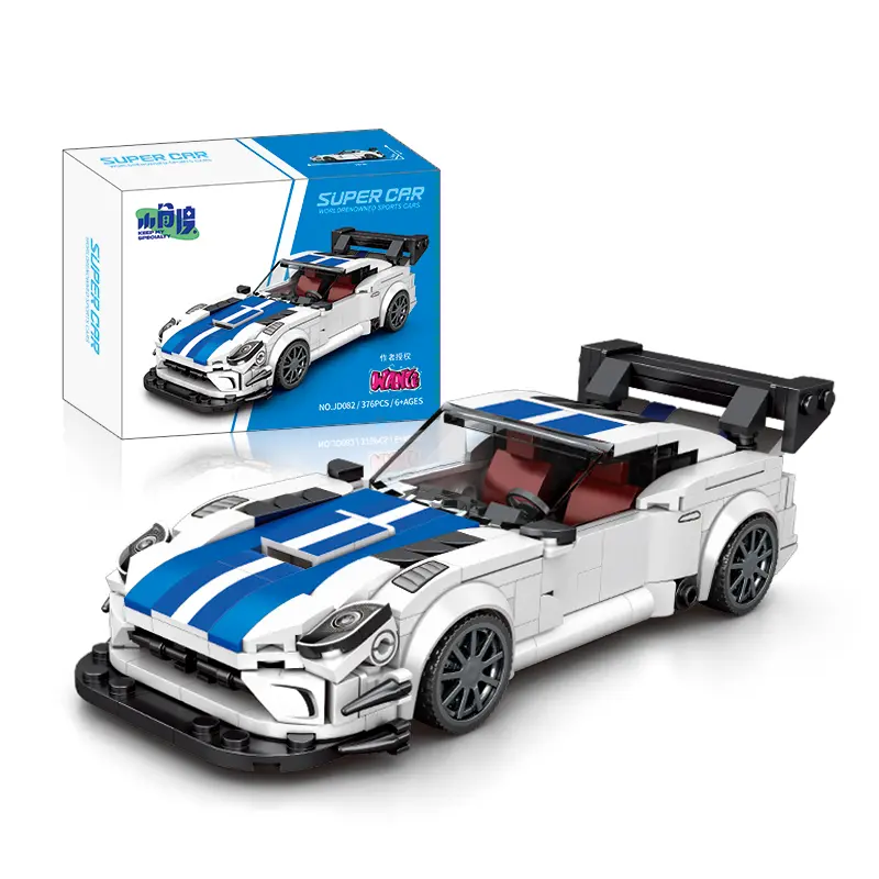 Dodge Viper Transportation Building Blocks, 394pcs Unisex DIY Assembly Kit, Sturdy Collectibles Model Building Kit, Do It Yourself Construction Set, Creative Display Toy, Birthday Gift for Kids Ages 6+