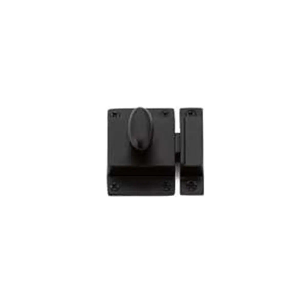 212 MAIN Emtek Surface-Mount Cabinet Latch Door Hardware, 2.25x2 in., Solid Brass Construction, Flat Black Finish