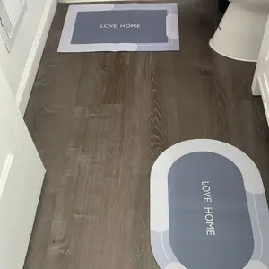 2-Piece Set, 0.1-Inch Thin Model Quick-Drying Bathroom Anti-Slip Mat, Water-Absorbing Mat, Room Decoration, Bathroom Mat, Suitable For Hotels Washbasin