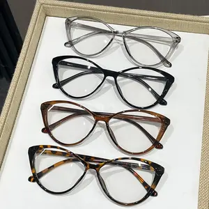 Women's 4-Pack Cat Eye Casual Fashion Frames - Transparent Lenses, Lightweight Frame, Stylish Eyewear, Unisex Daily/Party Wear Computer Accessory