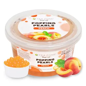 Peach Popping Pearls, Bursting Pearls for Teas, Shakes,Smoothies, Dessert Toppings, B2061 (1.0lb)