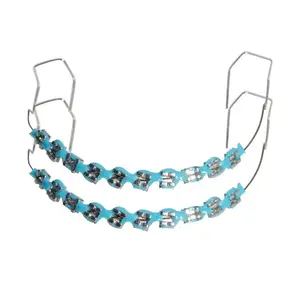 Trendy Metal wire Tooth Braces, Colorful Temporary Tooth Decor, Metal wir  Bracket with , Fashion Teeth Jewelry for Party & Daily