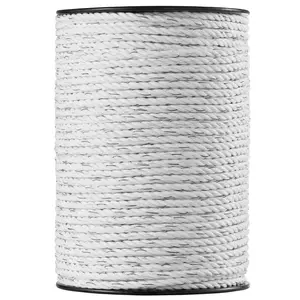 VEVOR Electric Fence Wire,  656Ft 200M Portable Polywire, 1/4" Diameter 6 Stainless Steel Strands for Reliable Conductivity and UV, Rust Resistance, Fencing Rope Line for Horse, Cattle, Livestock