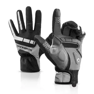 ROCKBROS Men's Full Finger Sports Gloves - for Cycling, Motorcycle Riding, Mountain Biking