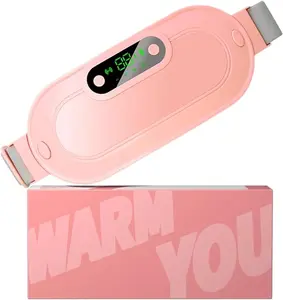 【Warm Gift】Heating Pad for Period Cramps, Portable Cordless Fast Heated Pad, Electric Belly Wrap Belt with 3 Heat Levels & 4 Massage Modes, Women Gift
