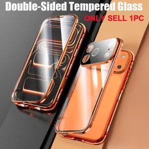 360-Degree Protection Glass Case for Apple iPhone 17 Pro Max, 6061 Aluminum Metal Frame, Magnetic Protective Cover, High-Quality Smartphone Shell
