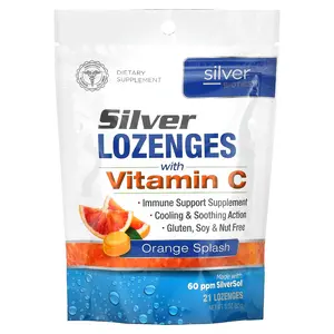 American Biotech Labs Silver Biotics, Silver Lozenges with Vitamin C, Orange Splash, 21 Lozenges, 3 oz (85 g)