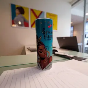 "Brown Sugar Babe" Tumbler Teal & Leopard Print Custom Rhinestone Candy Mug with Elegant Design