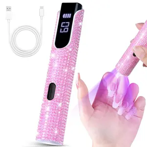 Mini Handheld Nail Lamp, Gel Lamp For Nails｜UV/LED Dual Light Source, Quick Drying with Constant Temperature｜Smart Digital Display + 2 Timer Settings｜Type-C Wireless & Portable｜Universal for Home, Salon & DIY Use Rechargeable Curing Lamp