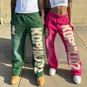 Street hip-hop style vintage pants with letter printed sports pants and casual pants with drawstring design