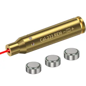 1pc, Cal.223RAM Caliber Calibrator, Red Laser Aperture Sight, Enhances Shooting Ability, Saves Training Time And Cost, Improves Calibration Accuracy, Quick Zeroing Sight, Made Of Brass, Gold-plated Appearance Exquisite, Reusable Iron Box Packaging