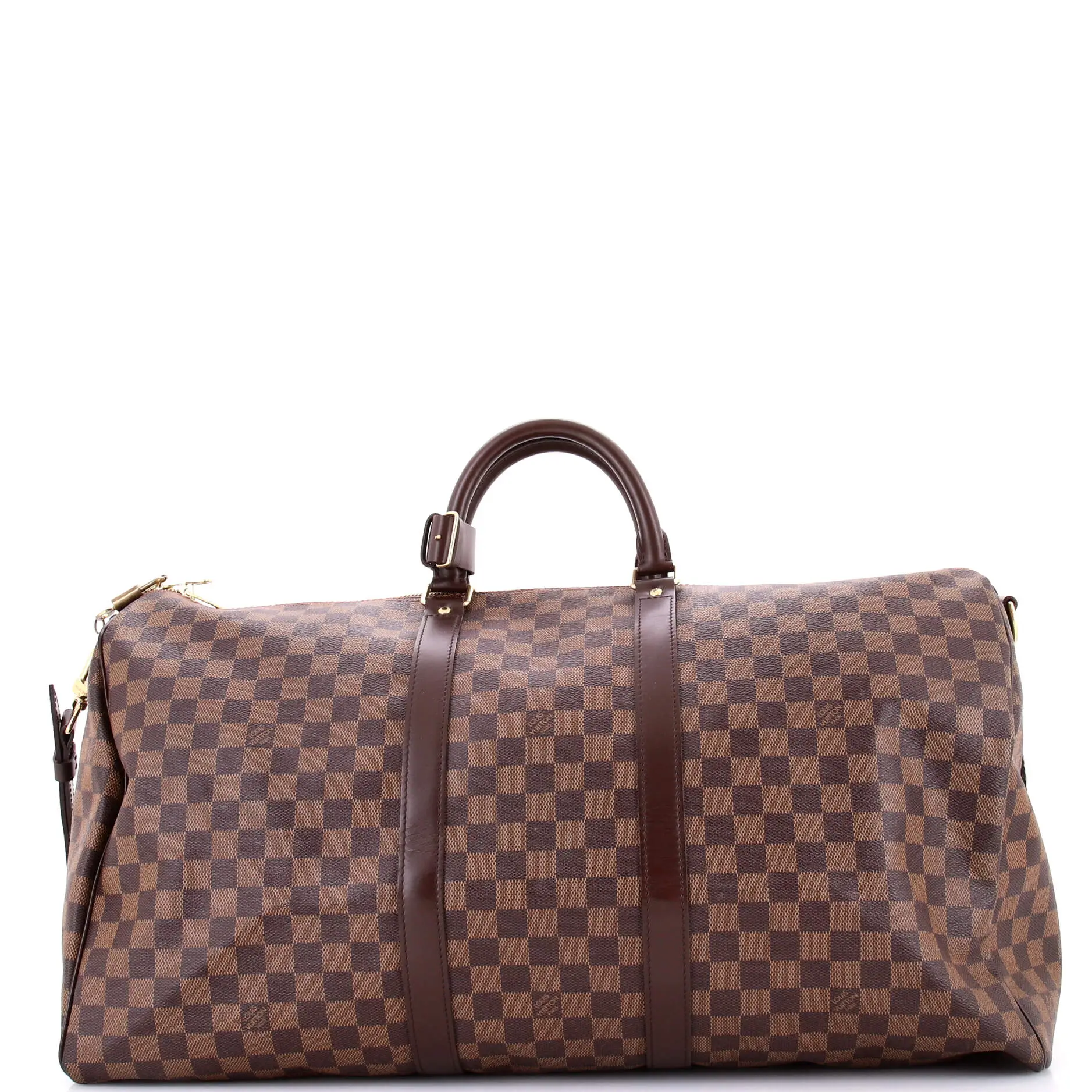 Pre-owned Louis Vuitton Canvas Coated Travel Bags Keepall Bandouliere Bag Damier 55 by Rebag
