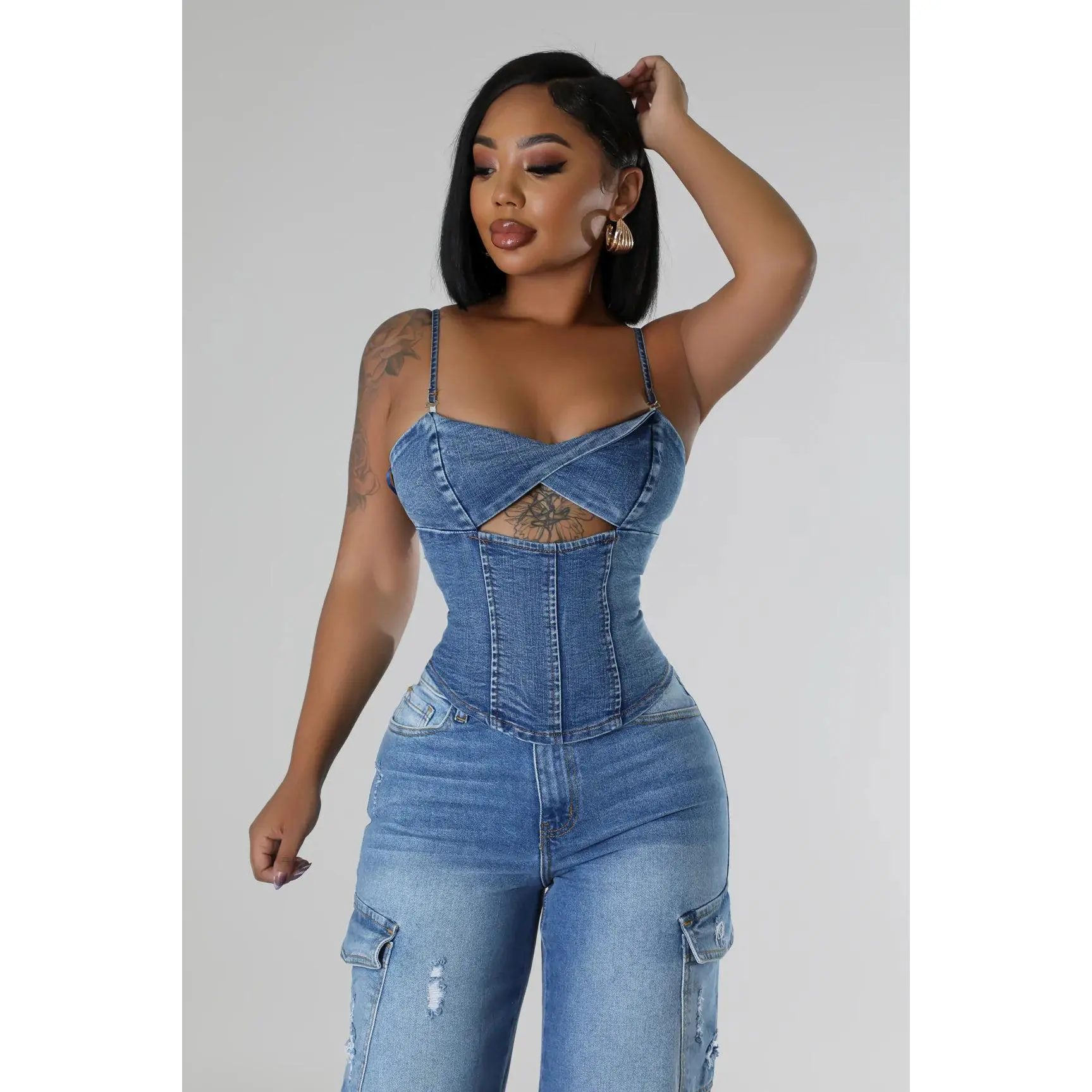 Denim Corset Top