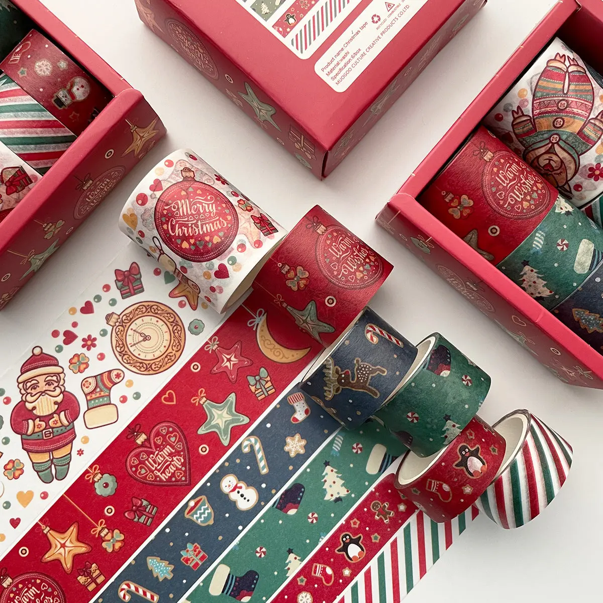 6-Piece Kawaii Patterns Washi Tape Set - Office Stationery with Vibrant Colors, Easy to Use - Stocking Stuffers for Scrapbooking, Boosting Creativity, Masking Tape