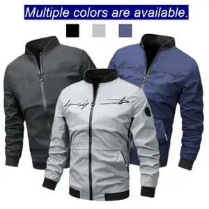 Men's letter embroidered casual bomber jacket for everyday life, home, outdoor, work and leisure.Men's jacket, men's loose outdoor cycling casual fashion jacket, the jacket is designed in solid color, suitable for mature men fits