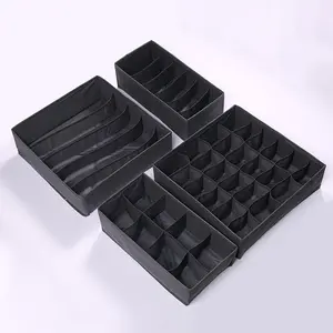 Underwear Storage Box Four-Piece Set Socks Storage Box Fabric Home Organization Box Organizer