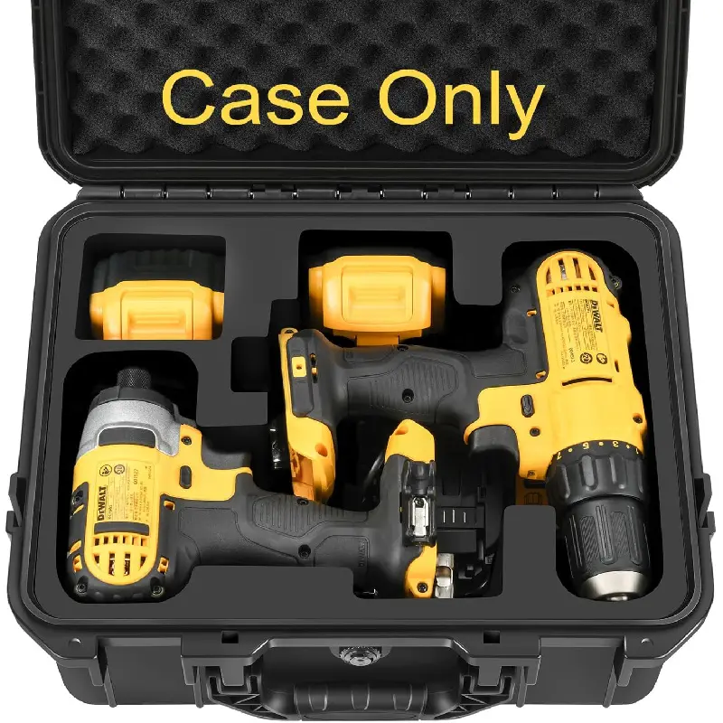 Polypropylene Compact Hard Tool Case for 20V Max Atomic Cordless Drill/Impact Driver Set, Waterproof Construction Storage with Durable & Secure Locking System (Case Only, Fits Battery/Charger) for DIY Enthusiasts