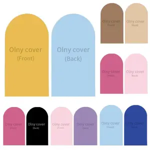 1pc/set Colorblock (beige, brown, rose red, red, sky blue, royal blue and yellow) arch cover spandex double-sided wedding arch cover wedding arch backdrop cover kit for wedding birthday party banquet ceremony and gift decoration