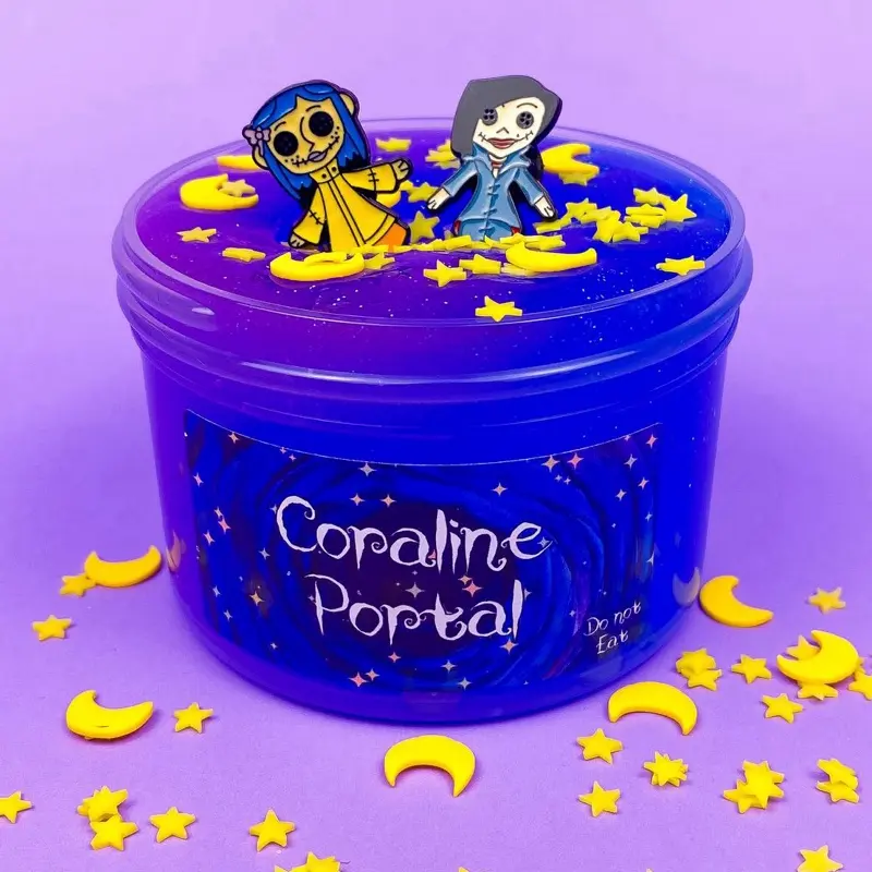 Coralin portal slime | clear slime | 7oz slime | glitter clear slime | summerween