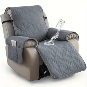 1pc 100% Waterproof Recliner Chair Cover, Non Slip Recliner Covers for Recliner Chair with Pocket, Pet Scratch-Resistant Sofa Slipcover, Washable Furniture Protector, Easy to Install for Living Room, Summer Home Decor, Mother's Day Home Decorations.