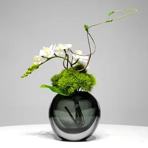 Homary White Low-Maintenance Artificial Flower Arrangement in Glass Vase – Decorative Dining Table Centerpiece, Home Decor Gift