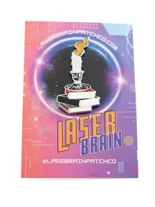 Candle & Book Stack Pin LASERBRAIN