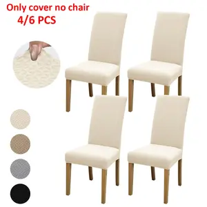 4pcs/6pcs Triangle Jacquard Chair Covers for Dining Chairs, Elastic Anti-Slip Seat Protectors for Restaurant & Office, Multi-Color Options, Dining Chair Slipcovers