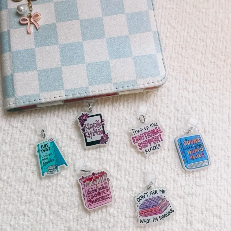 Aesthetic Bookish Kindle Charms, Cute E-Reader Charms for Kindle & Tablets (Phone & Electronics Accessory)