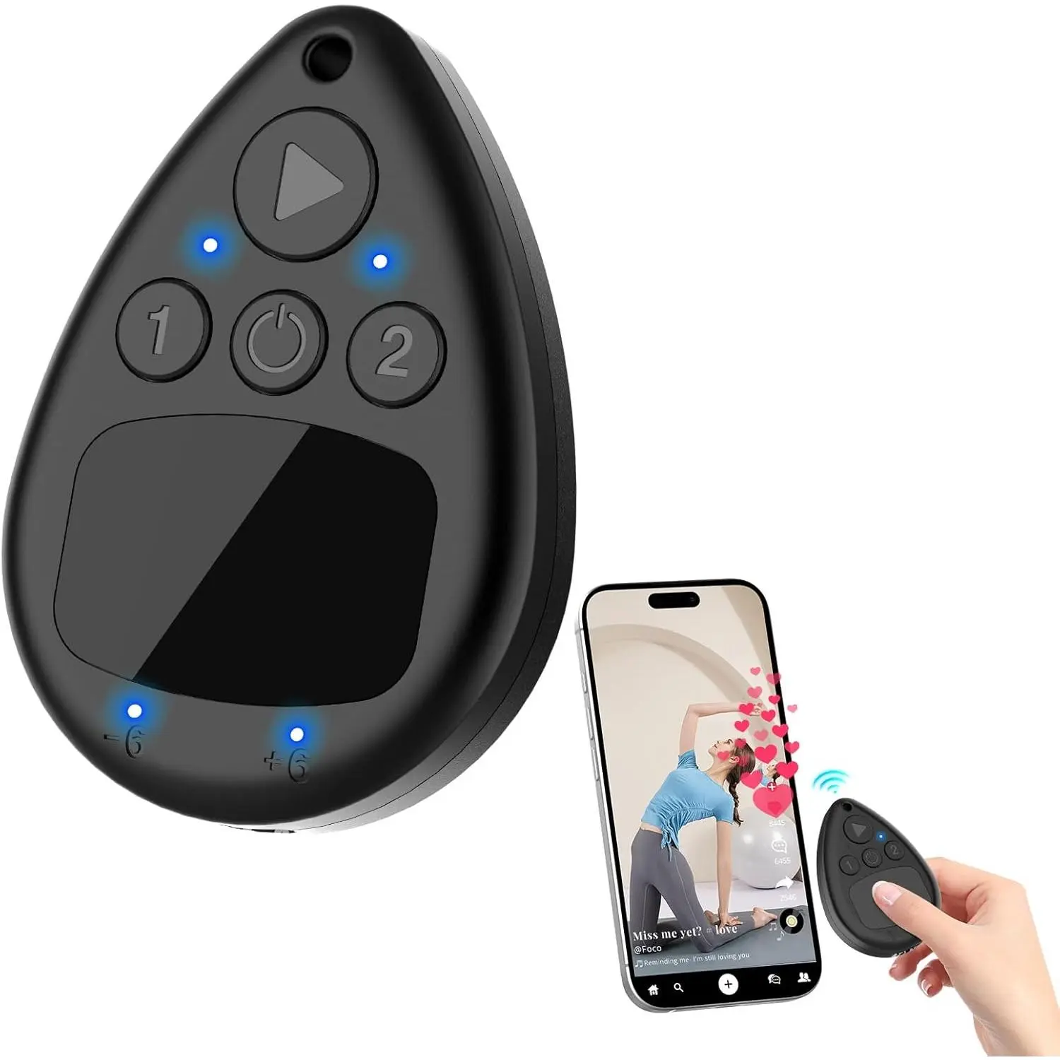 Wireless Auto Clicker Smartphone Accessory, Bluetooth Cellphone Screen Tapper with Battery for Hands-Free Use, Silent Adjustable-Speed Finger Clicker for Gaming, Live Stream Likes