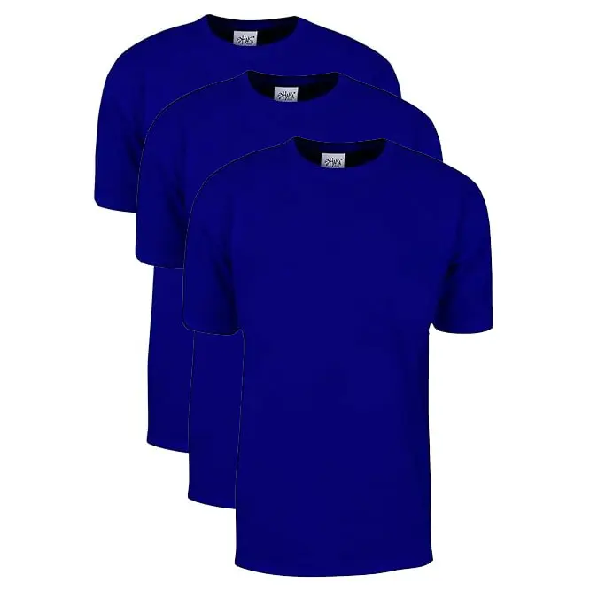 3 Pack Shaka Wear Men's Max Heavyweight Short Sleeve Crew Neck T-Shirt - Royal Blue - Small
