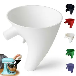 Kitchen AID mixer flour hopper, with a flow-directing nozzle and overflow prevention design - compatible with Kitchen AID Artisan KSM150 and 5-quart inclined-head vertical mixer, with ergonomic handle and stable base