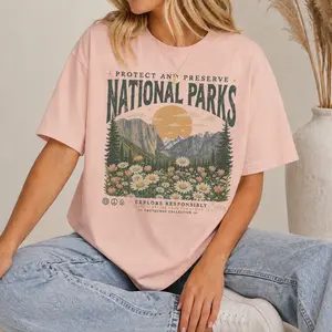 Organic Cotton "PROTECT & PRESERVE" Tee, Nature Lover Top, Eco-Friendly, National Park, Cute Womenswear Tshirt, Graphic T-Shirt, Unisex Fit [GOTS & OCS Certified]