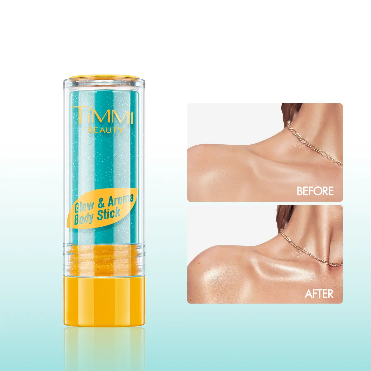 Glow & Aroma Body Stick, Solid Perfume,Tropical Hazelnut-Coconut Aroma, Long Lasting Perfumed,Coconut Oil & Vitamin E, Waterproof,Sun-Kissed Glow,