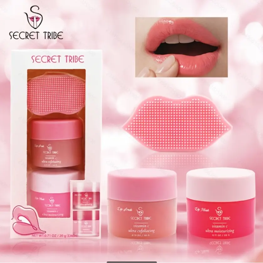 Lip Care Set, Lip Care Routine, 3 Counts/set Moisturizing Lip Mask & Lip Scrub & Brush, Exfoliating Lip Care Product for Women & Girls, Hydrating Lip Treatment, Lip Essentials