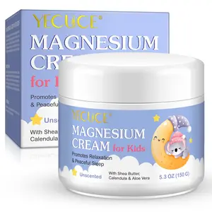 Yecuce Magnesium Cream 150g, Safe Fragrance-Free Body Care Sleep Hydrating Moisturizing Lotion with Organic Shea, Gentle Care for Sensitive Skin, Nighttime Use Best