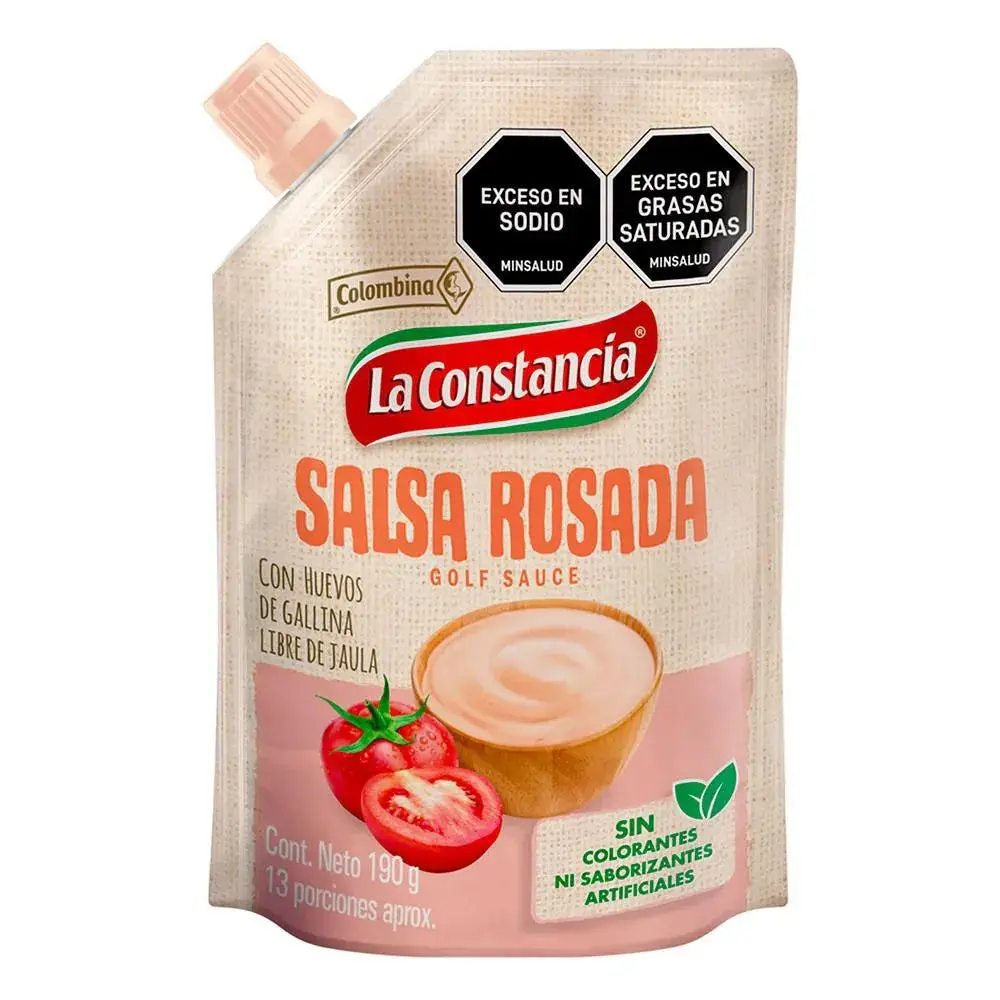 La Constancia Salsa Rosada 190g (6.7 oz) Doypack – Colombian Pink Sauce – Creamy Ketchup & Mayo Blend – Imported from Colombia