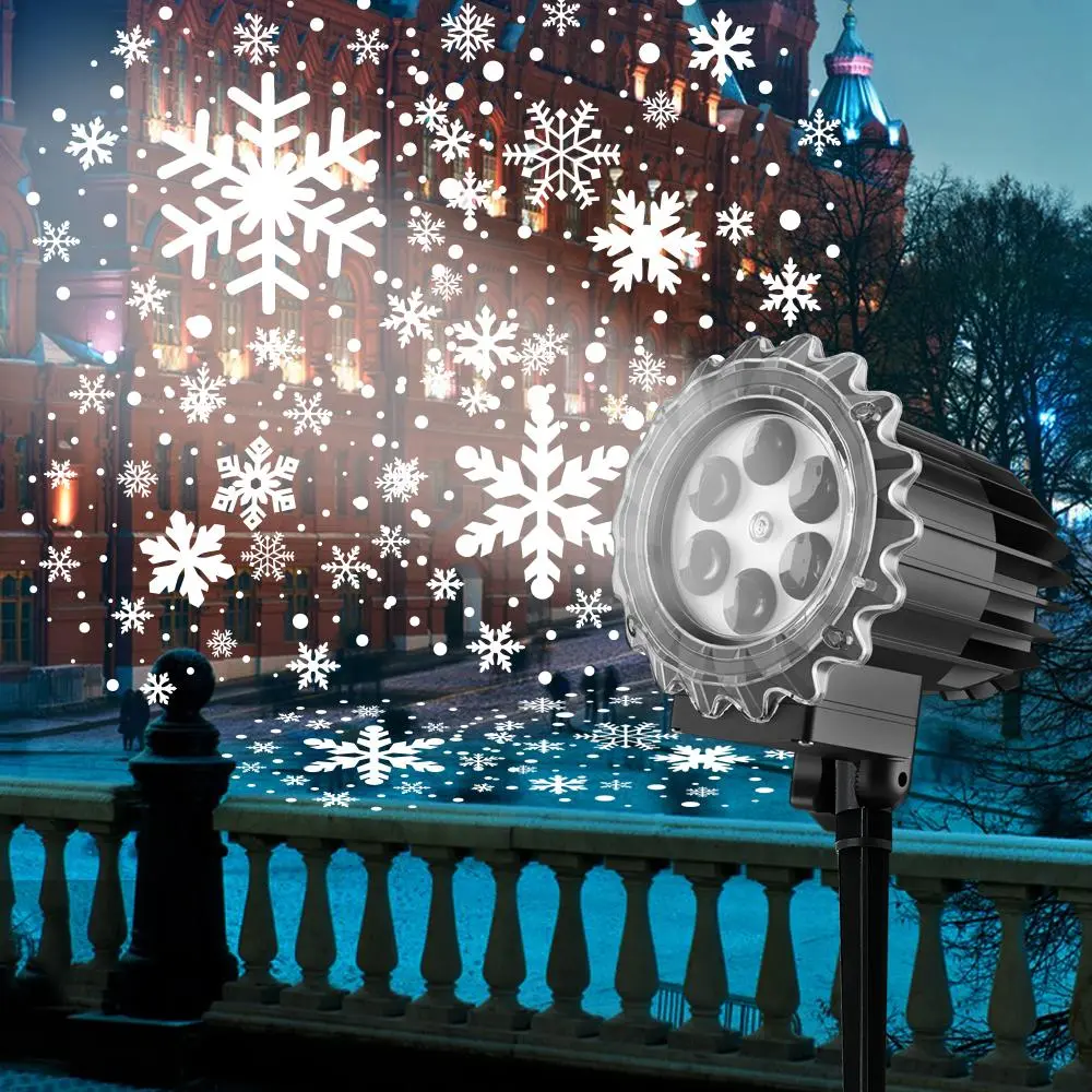Snowflake Projector Light, Outdoor Waterproof LED Projector Light, Decorative Light for Home Garden Party Wedding Festival
