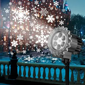 Snowflake Projector Light, 9W Outdoor LED Projector Light, Waterproof LED Projector Light for Christmas, New Year, Holiday Decorations