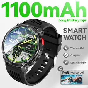 Men's Smartwatch, 1.7 Inch HD Display, 1100mah Battery, 90 Days Standby, 120+ Sports Modes, Compatible with iPhone & Android, Wireless Calls