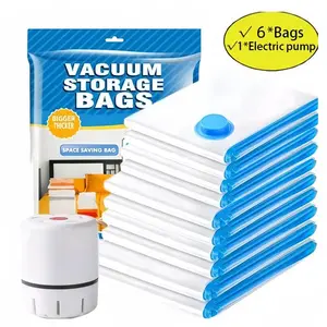 19Pcs Travel Vacuum Bag Set - 7 Pack Vacuum Storage Bags with Electric Pump, Space Saver Bags Compression for Comforters and Blankets, Sealer Clothes Storage Travel Essentials